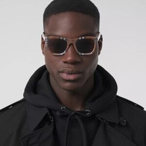 Burberry Black Tan Mens Sunglasses